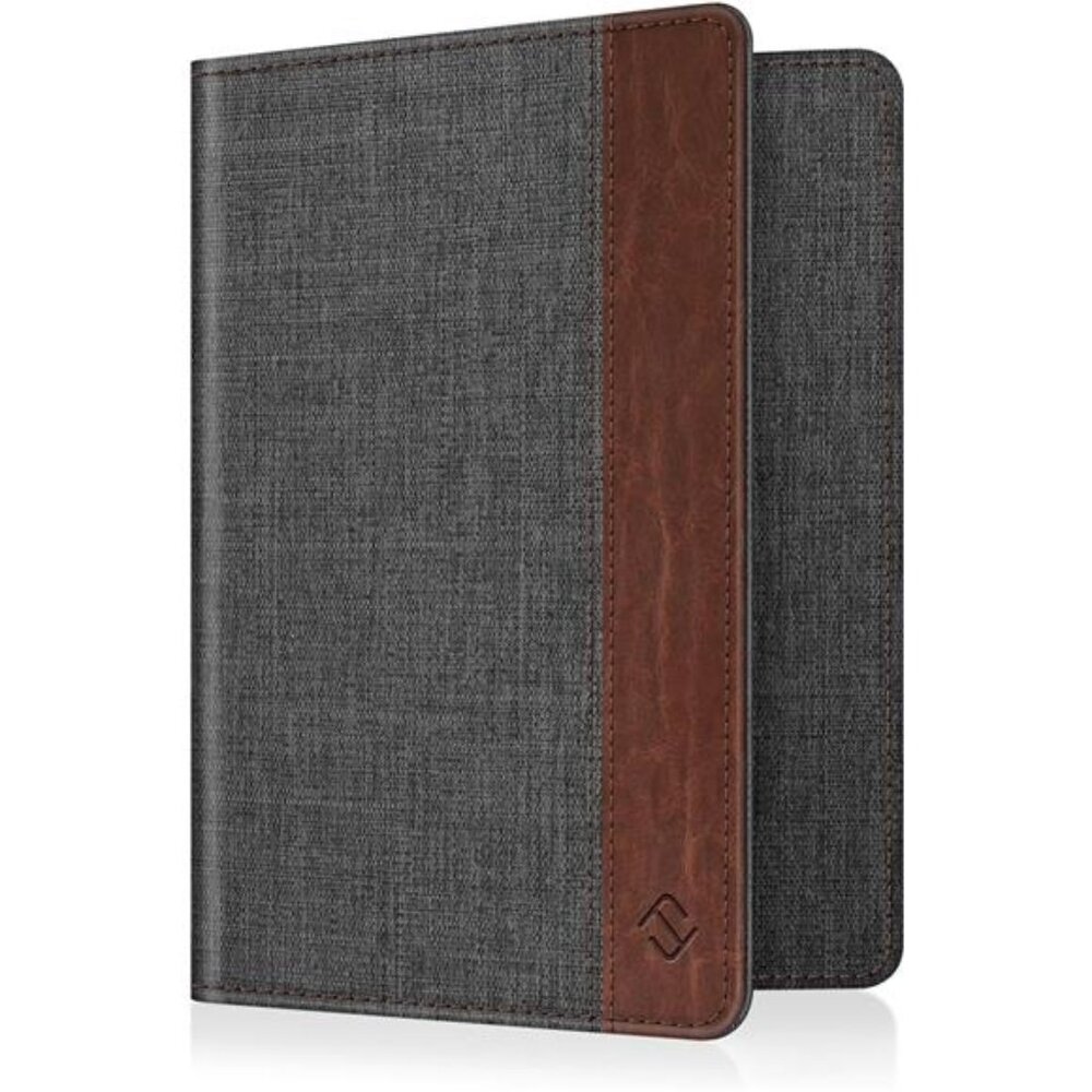 Premium Gray Fabric & Brown Trim Men’s Wallet Folio